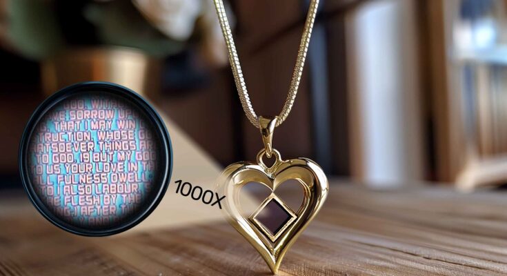 Novelty Christmas Gifts Heart Pendant With Miniaturized Bible Text My Nano Jewelry
